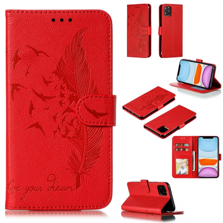 Feather Pattern Litchi Texture Horizontal Flip Leather Case with Wallet & Holder & Card Slots, For iPhone SE 2022 / SE 2020 / 8 / 7, For iPhone 7 Plus / 8 Plus, For iPhone 11 Pro, For iPhone 11, For iPhone 11 Pro Max, For iPhone XS /X, For iPhone XR   ...