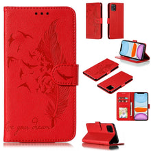 Load image into Gallery viewer, Feather Pattern Litchi Texture Horizontal Flip Leather Case with Wallet &amp; Holder &amp; Card Slots, For iPhone SE 2022 / SE 2020 / 8 / 7, For iPhone 7 Plus / 8 Plus, For iPhone 11 Pro, For iPhone 11, For iPhone 11 Pro Max, For iPhone XS /X, For iPhone XR   ...