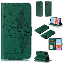 Load image into Gallery viewer, Feather Pattern Litchi Texture Horizontal Flip Leather Case with Wallet &amp; Holder &amp; Card Slots, For iPhone SE 2022 / SE 2020 / 8 / 7, For iPhone 7 Plus / 8 Plus, For iPhone 11 Pro, For iPhone 11, For iPhone 11 Pro Max, For iPhone XS /X, For iPhone XR   ...