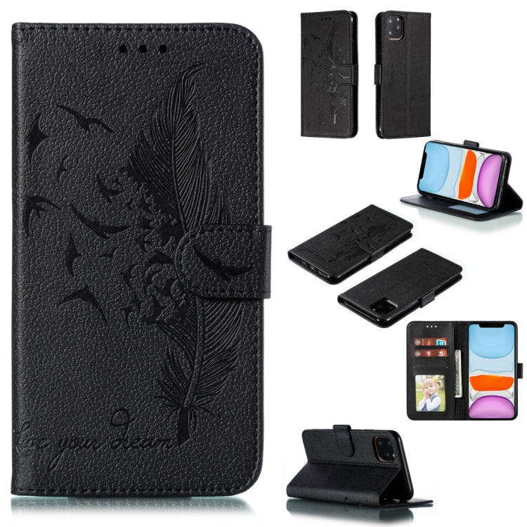 Feather Pattern Litchi Texture Horizontal Flip Leather Case with Wallet & Holder & Card Slots, For iPhone SE 2022 / SE 2020 / 8 / 7, For iPhone 7 Plus / 8 Plus, For iPhone 11 Pro, For iPhone 11, For iPhone 11 Pro Max, For iPhone XS /X, For iPhone XR   ...
