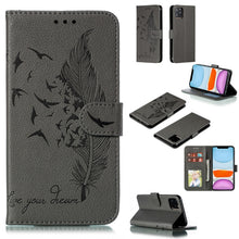 Load image into Gallery viewer, Feather Pattern Litchi Texture Horizontal Flip Leather Case with Wallet &amp; Holder &amp; Card Slots, For iPhone SE 2022 / SE 2020 / 8 / 7, For iPhone 7 Plus / 8 Plus, For iPhone 11 Pro, For iPhone 11, For iPhone 11 Pro Max, For iPhone XS /X, For iPhone XR   ...