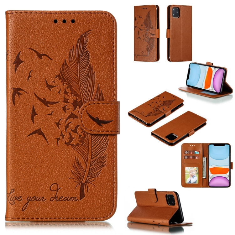 Feather Pattern Litchi Texture Horizontal Flip Leather Case with Wallet & Holder & Card Slots, For iPhone SE 2022 / SE 2020 / 8 / 7, For iPhone 7 Plus / 8 Plus, For iPhone 11 Pro, For iPhone 11, For iPhone 11 Pro Max, For iPhone XS /X, For iPhone XR   ...
