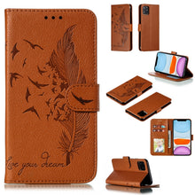Load image into Gallery viewer, Feather Pattern Litchi Texture Horizontal Flip Leather Case with Wallet &amp; Holder &amp; Card Slots, For iPhone SE 2022 / SE 2020 / 8 / 7, For iPhone 7 Plus / 8 Plus, For iPhone 11 Pro, For iPhone 11, For iPhone 11 Pro Max, For iPhone XS /X, For iPhone XR   ...