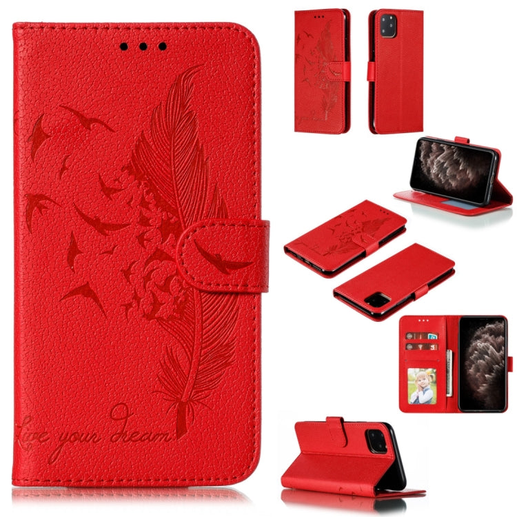 Feather Pattern Litchi Texture Horizontal Flip Leather Case with Wallet & Holder & Card Slots, For iPhone SE 2022 / SE 2020 / 8 / 7, For iPhone 7 Plus / 8 Plus, For iPhone 11 Pro, For iPhone 11, For iPhone 11 Pro Max, For iPhone XS /X, For iPhone XR   ...