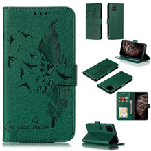 Load image into Gallery viewer, Feather Pattern Litchi Texture Horizontal Flip Leather Case with Wallet &amp; Holder &amp; Card Slots, For iPhone SE 2022 / SE 2020 / 8 / 7, For iPhone 7 Plus / 8 Plus, For iPhone 11 Pro, For iPhone 11, For iPhone 11 Pro Max, For iPhone XS /X, For iPhone XR   ...