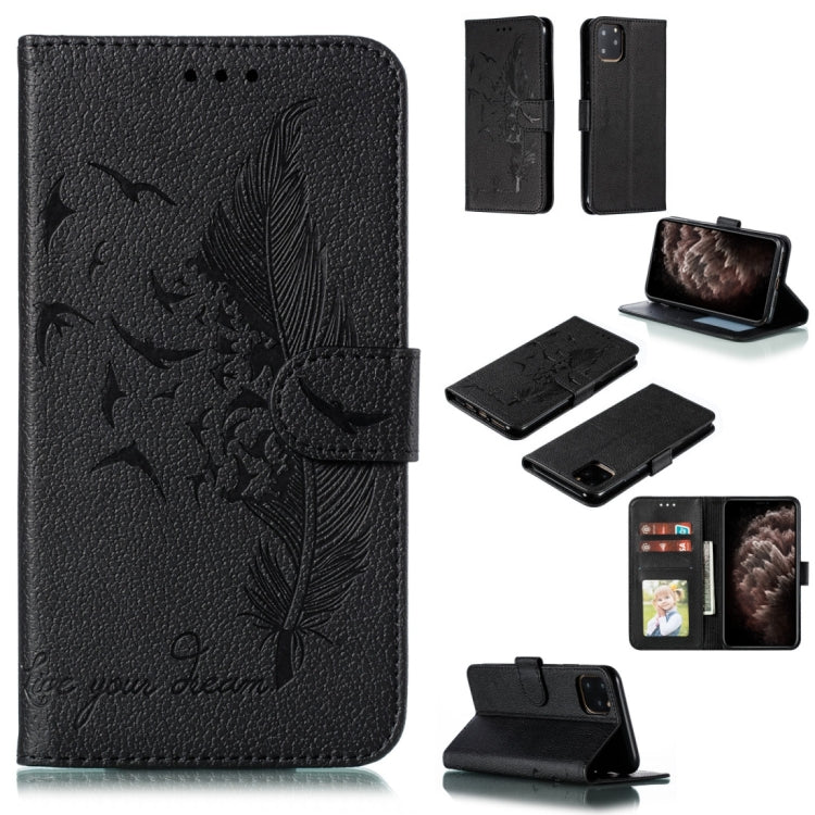 Feather Pattern Litchi Texture Horizontal Flip Leather Case with Wallet & Holder & Card Slots, For iPhone SE 2022 / SE 2020 / 8 / 7, For iPhone 7 Plus / 8 Plus, For iPhone 11 Pro, For iPhone 11, For iPhone 11 Pro Max, For iPhone XS /X, For iPhone XR   ...
