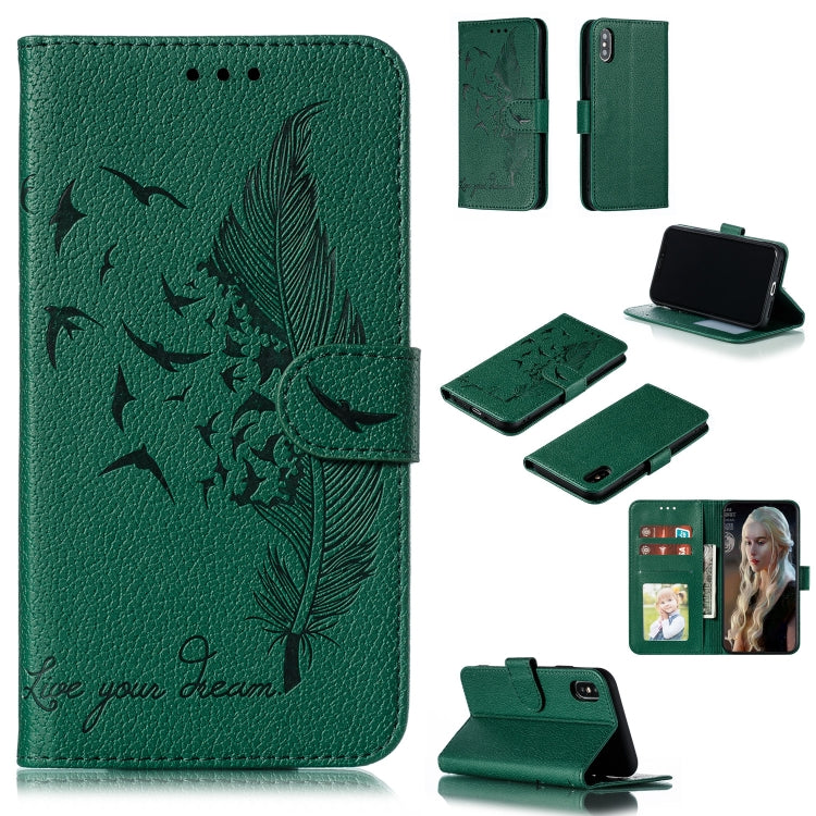Feather Pattern Litchi Texture Horizontal Flip Leather Case with Wallet & Holder & Card Slots, For iPhone SE 2022 / SE 2020 / 8 / 7, For iPhone 7 Plus / 8 Plus, For iPhone 11 Pro, For iPhone 11, For iPhone 11 Pro Max, For iPhone XS /X, For iPhone XR   ...