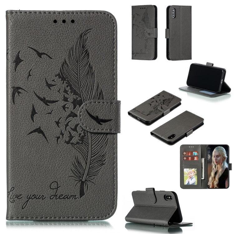 Feather Pattern Litchi Texture Horizontal Flip Leather Case with Wallet & Holder & Card Slots, For iPhone SE 2022 / SE 2020 / 8 / 7, For iPhone 7 Plus / 8 Plus, For iPhone 11 Pro, For iPhone 11, For iPhone 11 Pro Max, For iPhone XS /X, For iPhone XR   ...