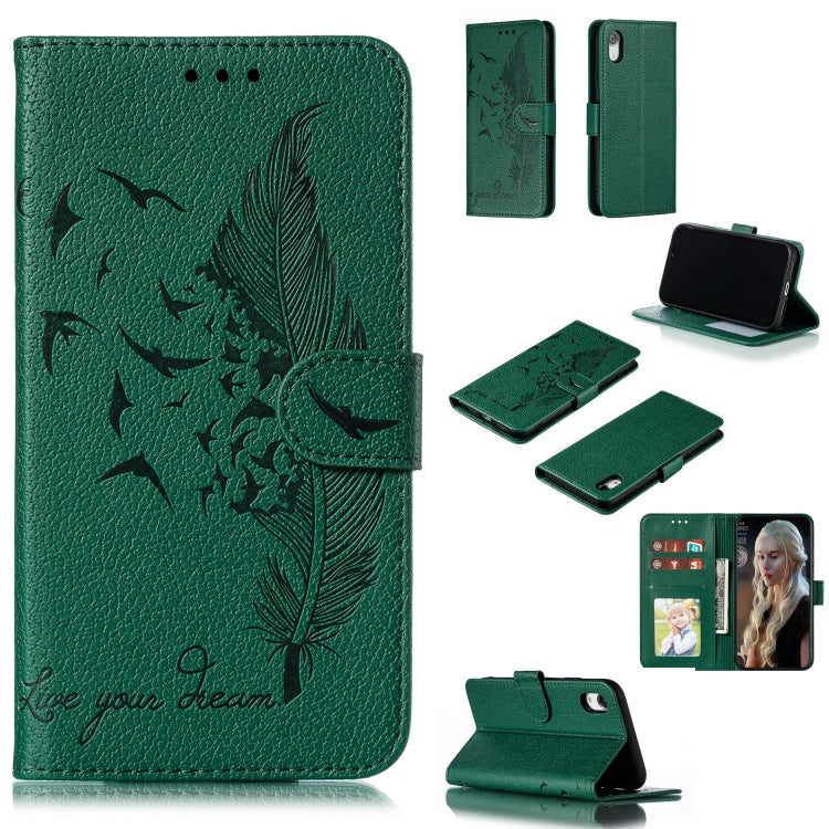 Feather Pattern Litchi Texture Horizontal Flip Leather Case with Wallet & Holder & Card Slots, For iPhone SE 2022 / SE 2020 / 8 / 7, For iPhone 7 Plus / 8 Plus, For iPhone 11 Pro, For iPhone 11, For iPhone 11 Pro Max, For iPhone XS /X, For iPhone XR   ...