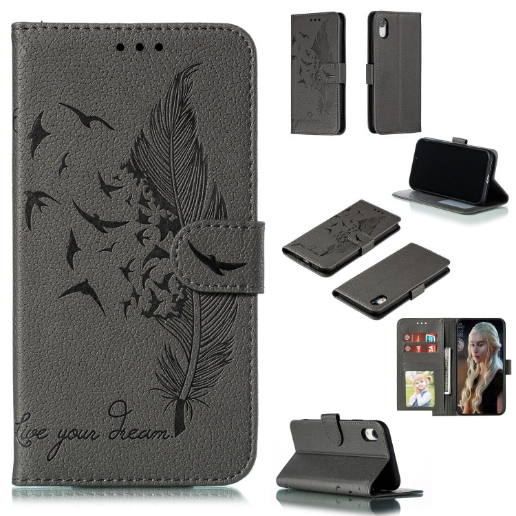 Feather Pattern Litchi Texture Horizontal Flip Leather Case with Wallet & Holder & Card Slots, For iPhone SE 2022 / SE 2020 / 8 / 7, For iPhone 7 Plus / 8 Plus, For iPhone 11 Pro, For iPhone 11, For iPhone 11 Pro Max, For iPhone XS /X, For iPhone XR   ...