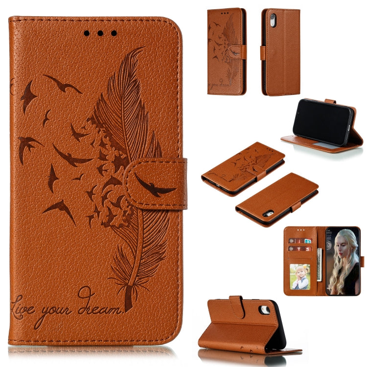 Feather Pattern Litchi Texture Horizontal Flip Leather Case with Wallet & Holder & Card Slots, For iPhone SE 2022 / SE 2020 / 8 / 7, For iPhone 7 Plus / 8 Plus, For iPhone 11 Pro, For iPhone 11, For iPhone 11 Pro Max, For iPhone XS /X, For iPhone XR   ...