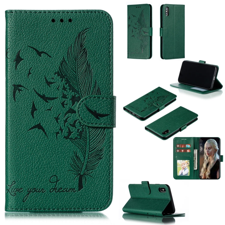 Feather Pattern Litchi Texture Horizontal Flip Leather Case with Wallet & Holder & Card Slots, For iPhone SE 2022 / SE 2020 / 8 / 7, For iPhone 7 Plus / 8 Plus, For iPhone 11 Pro, For iPhone 11, For iPhone 11 Pro Max, For iPhone XS /X, For iPhone XR   ...