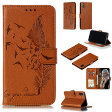 Load image into Gallery viewer, Feather Pattern Litchi Texture Horizontal Flip Leather Case with Wallet &amp; Holder &amp; Card Slots, For iPhone SE 2022 / SE 2020 / 8 / 7, For iPhone 7 Plus / 8 Plus, For iPhone 11 Pro, For iPhone 11, For iPhone 11 Pro Max, For iPhone XS /X, For iPhone XR   ...