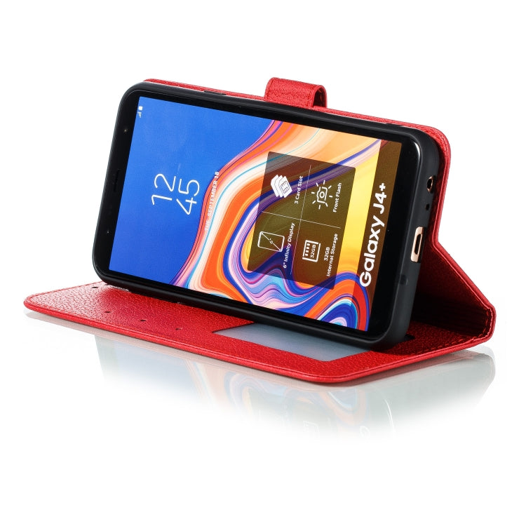 Feather Pattern Litchi Texture Horizontal Flip Leather Case with Wallet & Holder & Card Slots