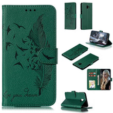 Load image into Gallery viewer, Feather Pattern Litchi Texture Horizontal Flip Leather Case with Wallet &amp; Holder &amp; Card Slots
