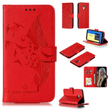 Load image into Gallery viewer, Feather Pattern Litchi Texture Horizontal Flip Leather Case with Wallet &amp; Holder &amp; Card Slots