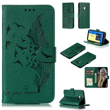 Load image into Gallery viewer, Feather Pattern Litchi Texture Horizontal Flip Leather Case with Wallet &amp; Holder &amp; Card Slots