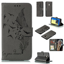 Load image into Gallery viewer, Feather Pattern Litchi Texture Horizontal Flip Leather Case with Wallet &amp; Holder &amp; Card Slots