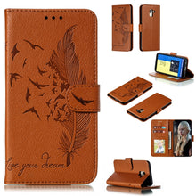 Load image into Gallery viewer, Feather Pattern Litchi Texture Horizontal Flip Leather Case with Wallet &amp; Holder &amp; Card Slots