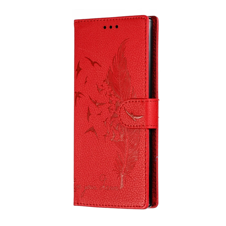 Feather Pattern Litchi Texture Horizontal Flip Leather Case with Wallet & Holder & Card Slots, For Galaxy Note 10 +, For Galaxy S9, For Galaxy S9+, For Galaxy S10, For Galaxy S10 5G, For Galaxy S10e, For Galaxy S10+