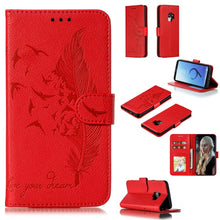 Load image into Gallery viewer, Feather Pattern Litchi Texture Horizontal Flip Leather Case with Wallet &amp; Holder &amp; Card Slots, For Galaxy Note 10 +, For Galaxy S9, For Galaxy S9+, For Galaxy S10, For Galaxy S10 5G, For Galaxy S10e, For Galaxy S10+