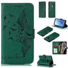 Load image into Gallery viewer, Feather Pattern Litchi Texture Horizontal Flip Leather Case with Wallet &amp; Holder &amp; Card Slots, For Galaxy Note 10 +, For Galaxy S9, For Galaxy S9+, For Galaxy S10, For Galaxy S10 5G, For Galaxy S10e, For Galaxy S10+