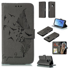 Load image into Gallery viewer, Feather Pattern Litchi Texture Horizontal Flip Leather Case with Wallet &amp; Holder &amp; Card Slots, For Galaxy Note 10 +, For Galaxy S9, For Galaxy S9+, For Galaxy S10, For Galaxy S10 5G, For Galaxy S10e, For Galaxy S10+