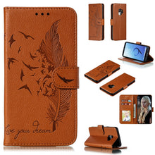 Load image into Gallery viewer, Feather Pattern Litchi Texture Horizontal Flip Leather Case with Wallet &amp; Holder &amp; Card Slots, For Galaxy Note 10 +, For Galaxy S9, For Galaxy S9+, For Galaxy S10, For Galaxy S10 5G, For Galaxy S10e, For Galaxy S10+