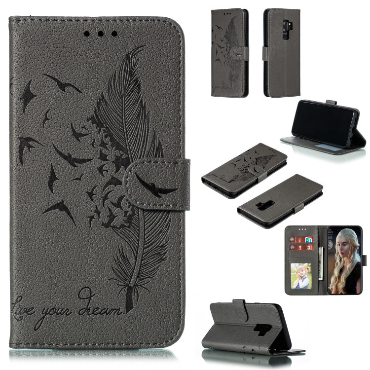 Feather Pattern Litchi Texture Horizontal Flip Leather Case with Wallet & Holder & Card Slots, For Galaxy Note 10 +, For Galaxy S9, For Galaxy S9+, For Galaxy S10, For Galaxy S10 5G, For Galaxy S10e, For Galaxy S10+