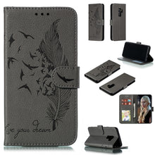 Load image into Gallery viewer, Feather Pattern Litchi Texture Horizontal Flip Leather Case with Wallet &amp; Holder &amp; Card Slots, For Galaxy Note 10 +, For Galaxy S9, For Galaxy S9+, For Galaxy S10, For Galaxy S10 5G, For Galaxy S10e, For Galaxy S10+