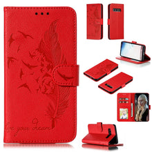 Load image into Gallery viewer, Feather Pattern Litchi Texture Horizontal Flip Leather Case with Wallet &amp; Holder &amp; Card Slots, For Galaxy Note 10 +, For Galaxy S9, For Galaxy S9+, For Galaxy S10, For Galaxy S10 5G, For Galaxy S10e, For Galaxy S10+