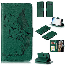 Load image into Gallery viewer, Feather Pattern Litchi Texture Horizontal Flip Leather Case with Wallet &amp; Holder &amp; Card Slots, For Galaxy Note 10 +, For Galaxy S9, For Galaxy S9+, For Galaxy S10, For Galaxy S10 5G, For Galaxy S10e, For Galaxy S10+