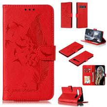 Load image into Gallery viewer, Feather Pattern Litchi Texture Horizontal Flip Leather Case with Wallet &amp; Holder &amp; Card Slots, For Galaxy Note 10 +, For Galaxy S9, For Galaxy S9+, For Galaxy S10, For Galaxy S10 5G, For Galaxy S10e, For Galaxy S10+