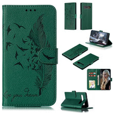 Load image into Gallery viewer, Feather Pattern Litchi Texture Horizontal Flip Leather Case with Wallet &amp; Holder &amp; Card Slots, For Galaxy Note 10 +, For Galaxy S9, For Galaxy S9+, For Galaxy S10, For Galaxy S10 5G, For Galaxy S10e, For Galaxy S10+