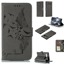 Load image into Gallery viewer, Feather Pattern Litchi Texture Horizontal Flip Leather Case with Wallet &amp; Holder &amp; Card Slots, For Galaxy Note 10 +, For Galaxy S9, For Galaxy S9+, For Galaxy S10, For Galaxy S10 5G, For Galaxy S10e, For Galaxy S10+