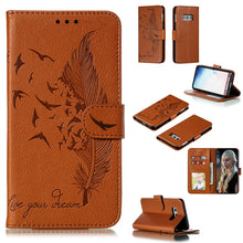 Load image into Gallery viewer, Feather Pattern Litchi Texture Horizontal Flip Leather Case with Wallet &amp; Holder &amp; Card Slots, For Galaxy Note 10 +, For Galaxy S9, For Galaxy S9+, For Galaxy S10, For Galaxy S10 5G, For Galaxy S10e, For Galaxy S10+