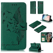 Load image into Gallery viewer, Feather Pattern Litchi Texture Horizontal Flip Leather Case with Wallet &amp; Holder &amp; Card Slots, For Galaxy Note 10 +, For Galaxy S9, For Galaxy S9+, For Galaxy S10, For Galaxy S10 5G, For Galaxy S10e, For Galaxy S10+