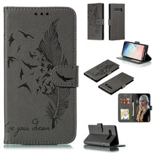 Load image into Gallery viewer, Feather Pattern Litchi Texture Horizontal Flip Leather Case with Wallet &amp; Holder &amp; Card Slots, For Galaxy Note 10 +, For Galaxy S9, For Galaxy S9+, For Galaxy S10, For Galaxy S10 5G, For Galaxy S10e, For Galaxy S10+
