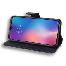 Load image into Gallery viewer, Calf Pattern Double Folding Design Embossed Leather Case with Wallet &amp; Holder &amp; Card Slots, for Xiaomi Mi 9