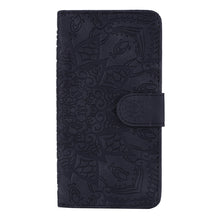 Load image into Gallery viewer, Calf Pattern Double Folding Design Embossed Leather Case with Wallet &amp; Holder &amp; Card Slots