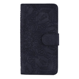 Calf Pattern Double Folding Design Embossed Leather Case with Wallet & Holder & Card Slots