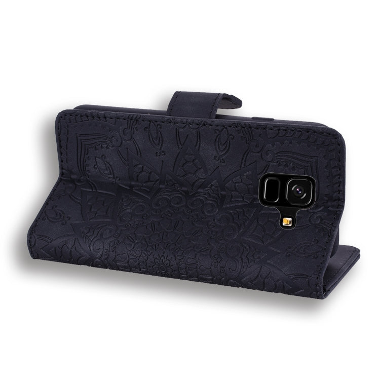 Calf Pattern Double Folding Design Embossed Leather Case with Wallet & Holder & Card Slots
