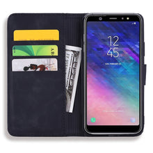 Load image into Gallery viewer, Calf Pattern Double Folding Design Embossed Leather Case with Wallet &amp; Holder &amp; Card Slots