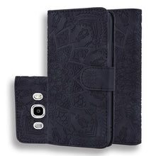 Load image into Gallery viewer, Calf Pattern Double Folding Design Embossed Leather Case with Wallet &amp; Holder &amp; Card Slots