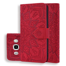 Load image into Gallery viewer, Calf Pattern Double Folding Design Embossed Leather Case with Wallet &amp; Holder &amp; Card Slots