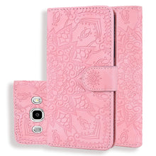 Load image into Gallery viewer, Calf Pattern Double Folding Design Embossed Leather Case with Wallet &amp; Holder &amp; Card Slots