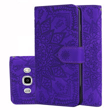 Load image into Gallery viewer, Calf Pattern Double Folding Design Embossed Leather Case with Wallet &amp; Holder &amp; Card Slots