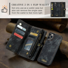 Load image into Gallery viewer, CaseMe-008 Detachable Multifunctional Horizontal Flip Leather Case with Card Slot &amp; Holder &amp; Zipper Wallet &amp; Photo Frame, For iPhone 11 Pro, For iPhone 11, For iPhone 11 Pro Max