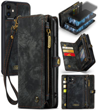 Load image into Gallery viewer, CaseMe-008 Detachable Multifunctional Horizontal Flip Leather Case with Card Slot &amp; Holder &amp; Zipper Wallet &amp; Photo Frame, For iPhone 11 Pro, For iPhone 11, For iPhone 11 Pro Max