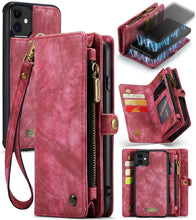 Load image into Gallery viewer, CaseMe-008 Detachable Multifunctional Horizontal Flip Leather Case with Card Slot &amp; Holder &amp; Zipper Wallet &amp; Photo Frame, For iPhone 11 Pro, For iPhone 11, For iPhone 11 Pro Max